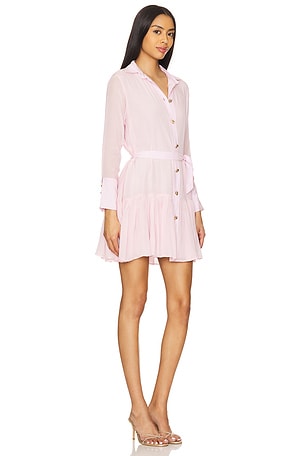 Karina Grimaldi Daphne Solid Mini Dress in Pink