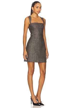 Karina Grimaldi Alex Mini Dress in Metallic Silver, grey