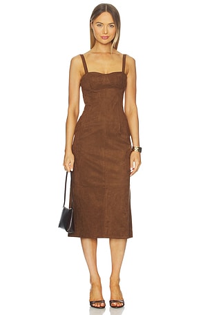 Olivia Suede Midi Dress Karina Grimaldi