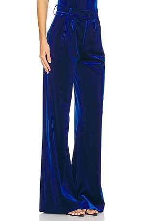 Karina Grimaldi Ximena Velvet Pants in Blue