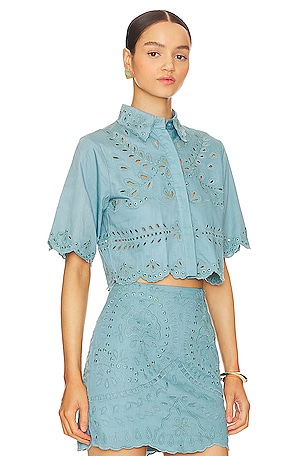 Karina Grimaldi Georgia Blouse in Blue