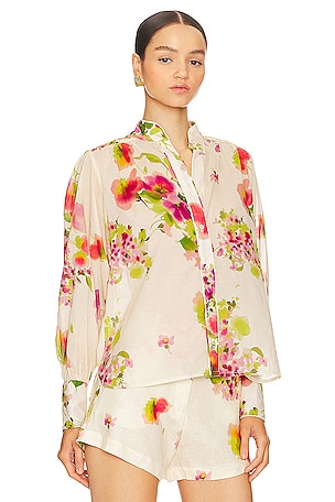 Karina Grimaldi Felicity Print Blouse in White