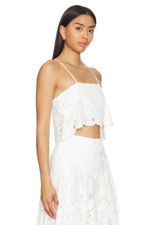 Karina Grimaldi Caridad Lace Top in White