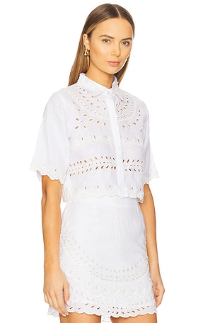 Karina Grimaldi Malaga Embroidered Shirt in White