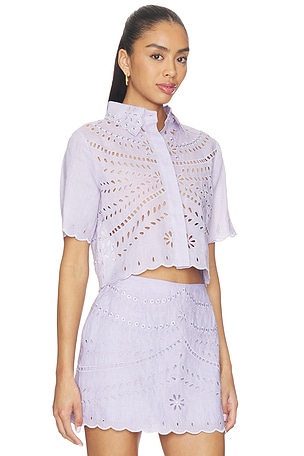 Karina Grimaldi Elin Embroidered Top in Lavender