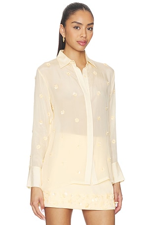 Karina Grimaldi Ayla Embroidered Shirt in Yellow