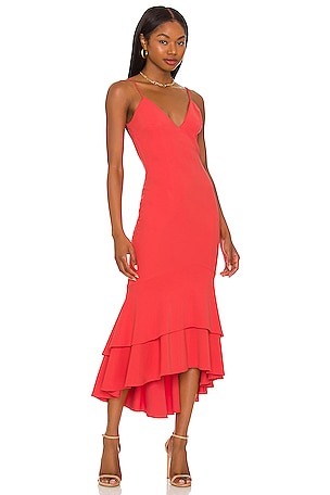 aphrodite midi dress - beige Aphrodite Molded Bust Angel Sleeve Wrap Dress Shell