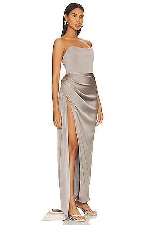 Katie May Bita Gown in Metallic Silver