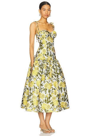 Katie May Dee Midi Dress in Olive,Yellow