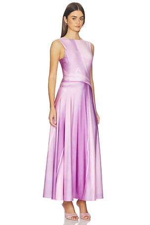 Kate Barton Illusion Print Kate Liquid Maxi Dress in Pink