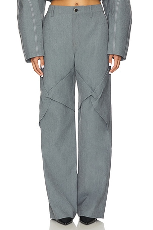 Draped Specialty Denim Trouser Kate Barton