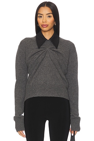 Pinched Crewneck Sweater With Collar Kate Barton