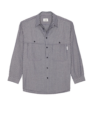 Stripe Pocket Work Shirt KAPPY DESIGN