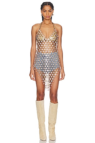 Kelsey Randall x REVOLVE Kelsey Chainmail Dress in Pink & Gold | REVOLVE