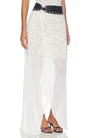 KETTEL ATELIER Kita Crochet Belt Short in Black,White