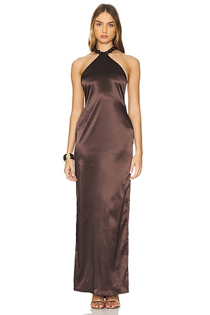 Satin Halter Maxi Dress Khanums