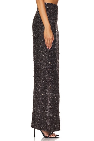 Khanums Mesh Maxi Skirt in Brown