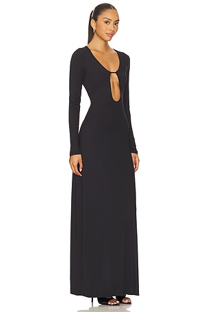 Kiki de Montparnasse Echauffe Open Long Gown in Black