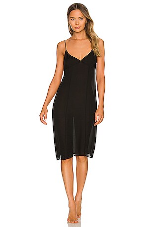 Kiki de Montparnasse Georgette Slip Dress in Black | REVOLVE