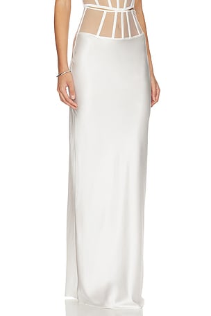 Kiki de Montparnasse Illusion Long Skirt in Ivory