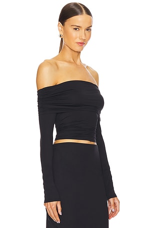 Kiki de Montparnasse Echauffe Off The Shoulder Top in Black