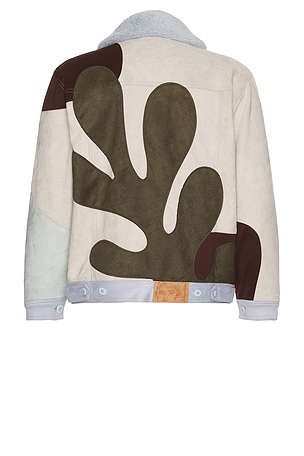 KidSuper Suede Patchwork Jacket in Beige