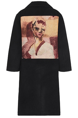Jacquard Patches Wool Overcoat KidSuper