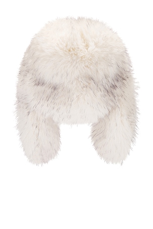 Kim Shui Oversized Faux Fur Trapper Hat in White