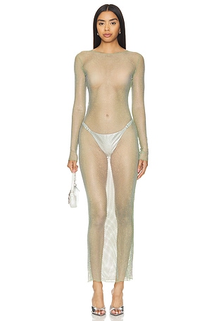 Fishnet Long Sleeve Dress Kim Shui