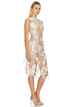 Kim Shui Halter Cutout Gown in White