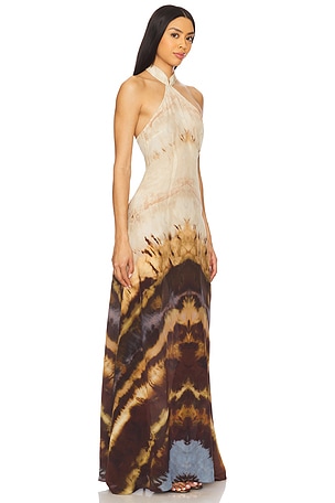 Kim Shui Silk Halter Dress in Cream
