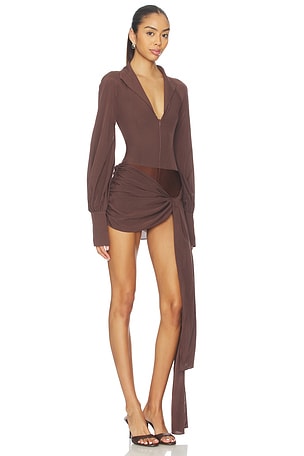 Kim Shui x REVOLVE Jeannie Mini Dress in Brown