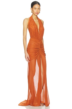 Kim Shui Maxi Dress in Burnt Orange