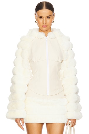 Faux Fur Hooded Jacket Kim Shui