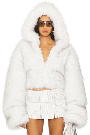 Hody White Faux Fur Jacket Kim Shui