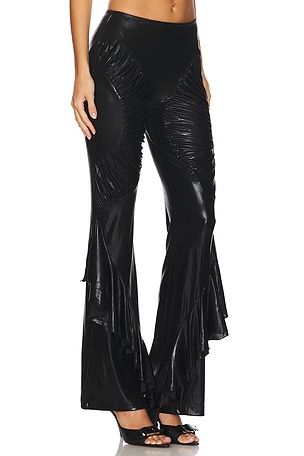 Kim Shui Lurex Drape Pant in Black