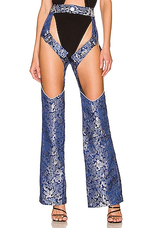 Kim Shui Brocade Chaps in Blue | REVOLVE