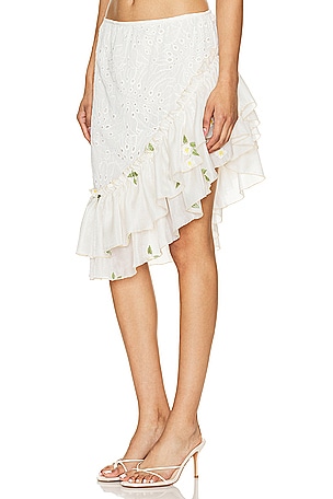 Kim Shui Ruffle Mini Skirt in Cream