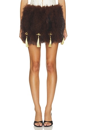 Elle Faux Fur Micro Mini Skirt Kim Shui
