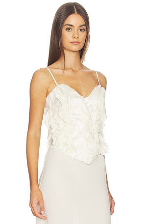 Kim Shui Emma Lace Up Bustier Top in White