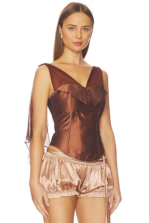Kim Shui Kemle Corset Top in Brown
