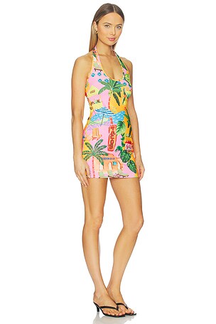 Kulani Kinis Halter Mini Dress in Yellow