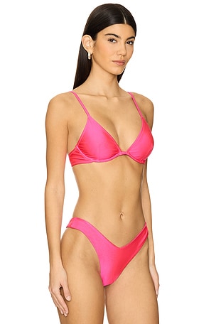 Kulani Kinis Underwire Triangle Bikini Top in Pink