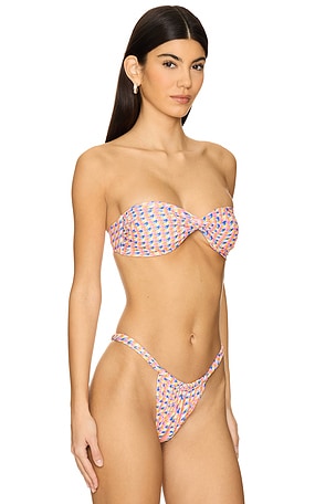 Kulani Kinis Twist Bandeau Bikini Top in Orange