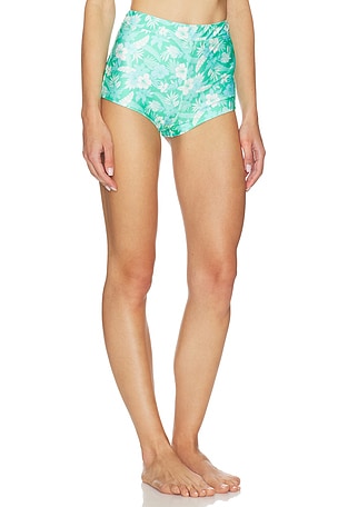 Kulani Kinis Retro Cheeky Swim Short in Teal