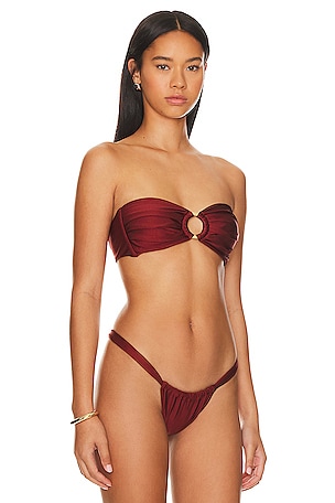 Kulani Kinis Bandeau Bikini Top in Metallic Bronze