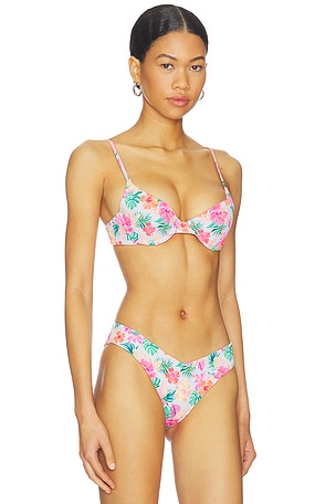 Kulani Kinis Slim Underwire Bikini Top in Pink,White. Size M. Also