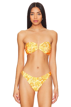 Montce Swim Lena Bikini Top in Gold Filigree