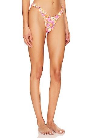 Kulani Kinis Retro Y Thong Bikini Bottom in Pink