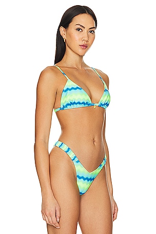 Kulani Kinis Bralette Bikini Top in Green,Blue